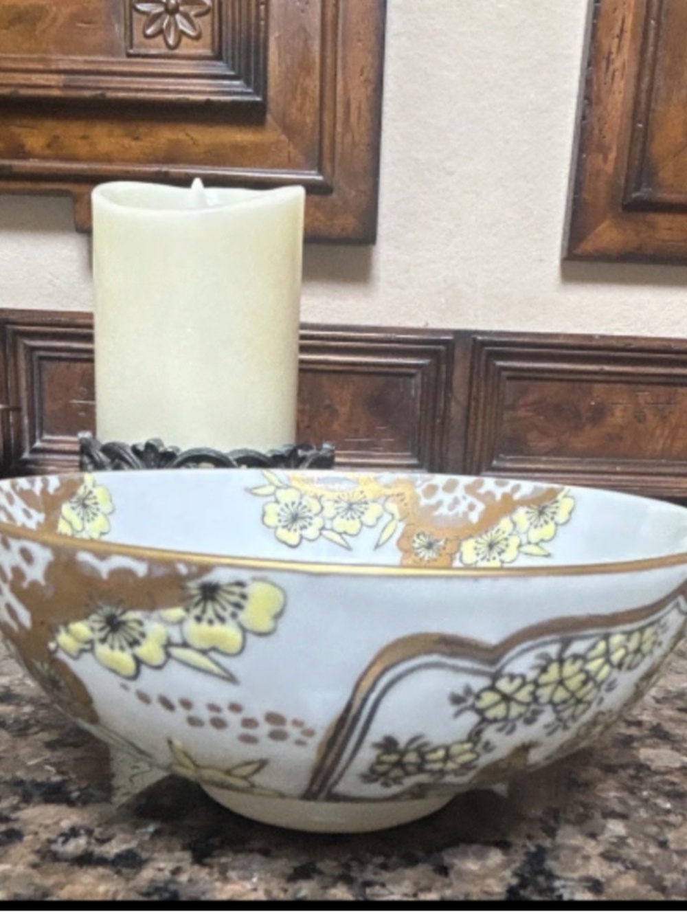 Gold Imari Floral Round Dessert Bowl